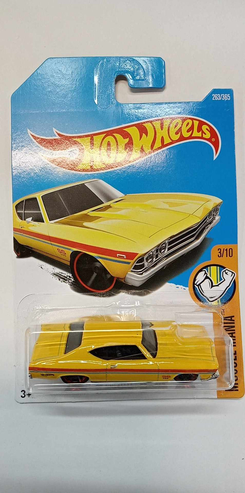 2017 Hot Wheels 69 Chevelle SS 396 Yellow Muscle Mania 3/10--263/365 (DTY86)