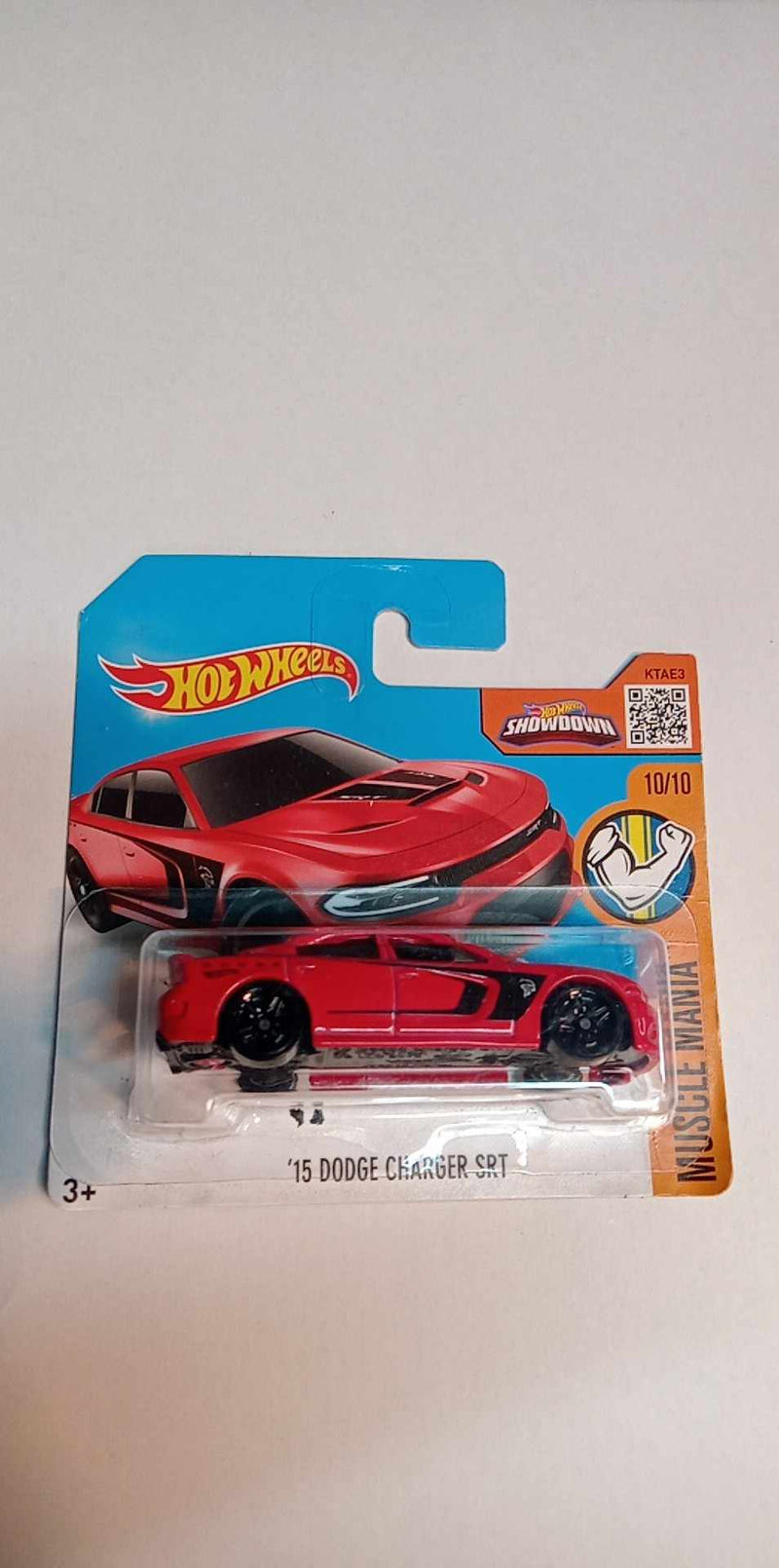 2016 Hot Wheels Red '15 DODGE CHARGER SRT Muscle Mania-10/10--130/250 SHORT CARD (DHP15)