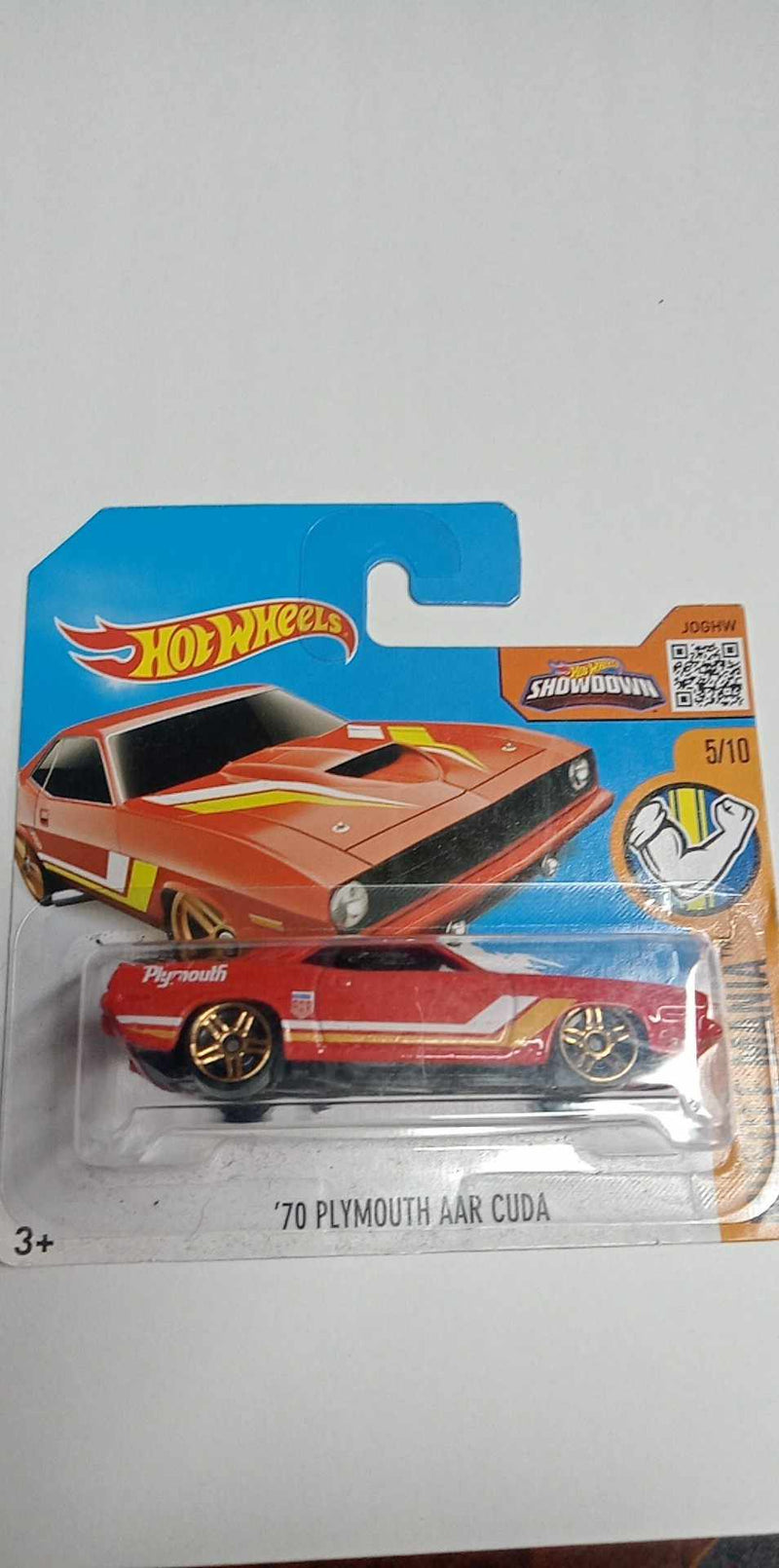 Hot Wheels 2016 Muscle Mania 5/10 Plymouth 1970 AAR Cuda 125/250 Red SHORT CARD (DHR36)