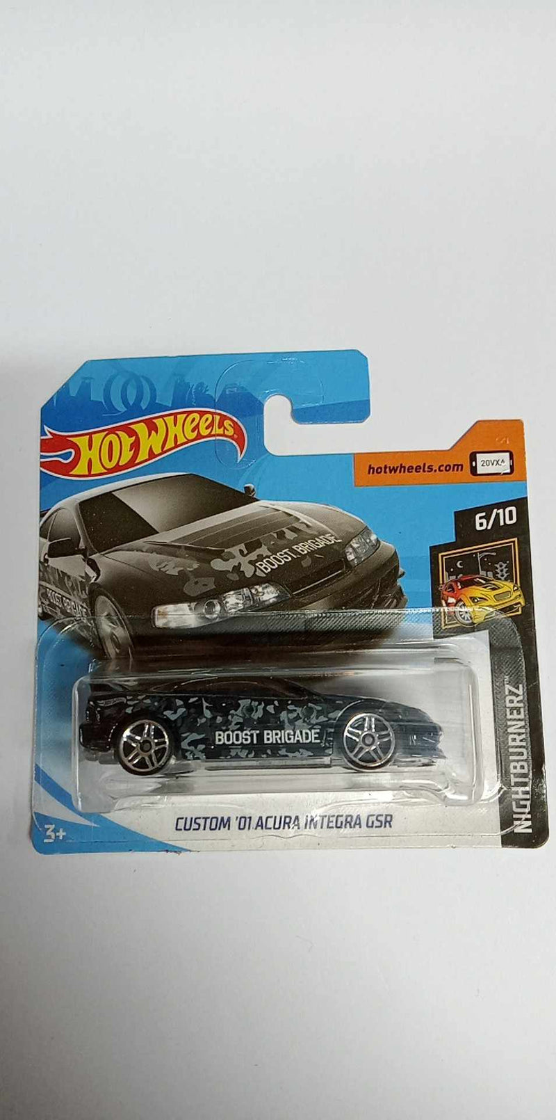 Hot Wheels 2018 Nightburnerz Custom '01 Acura Integra GSR Black 17/365--6/10  SHORT CARD  (FJX69)