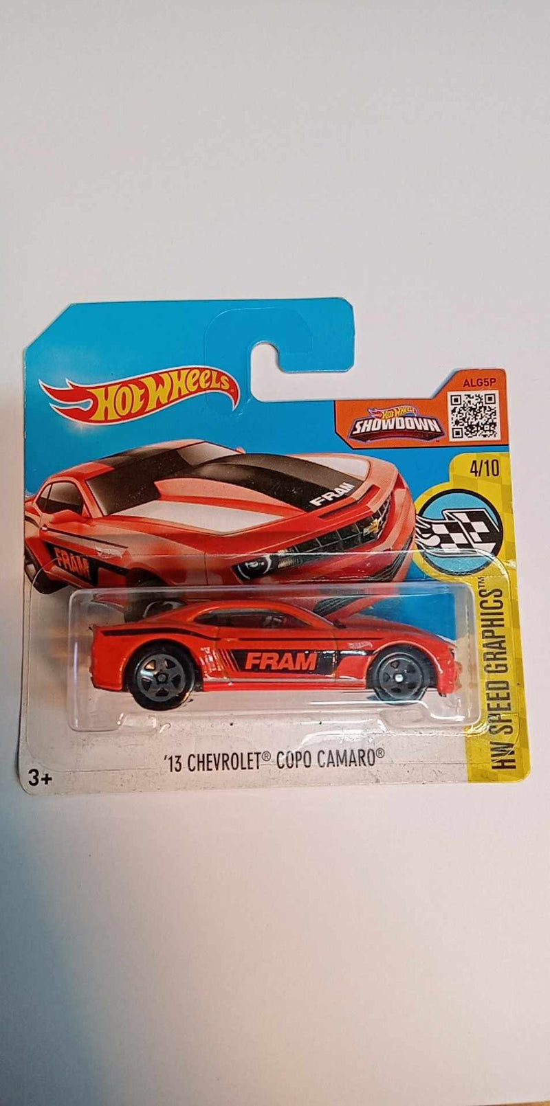 2013 Hot Wheels Chevy Chevrolet COPO Camaro Orange FRAM -HW SPEED GRAPHICS 4/10--179/250 -SHORT CARD(DHR75)