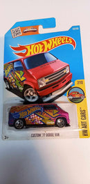 2016 HOT WHEELS HW ART CARS 7/10 CUSTOM '77 DODGE VAN (DHR90)