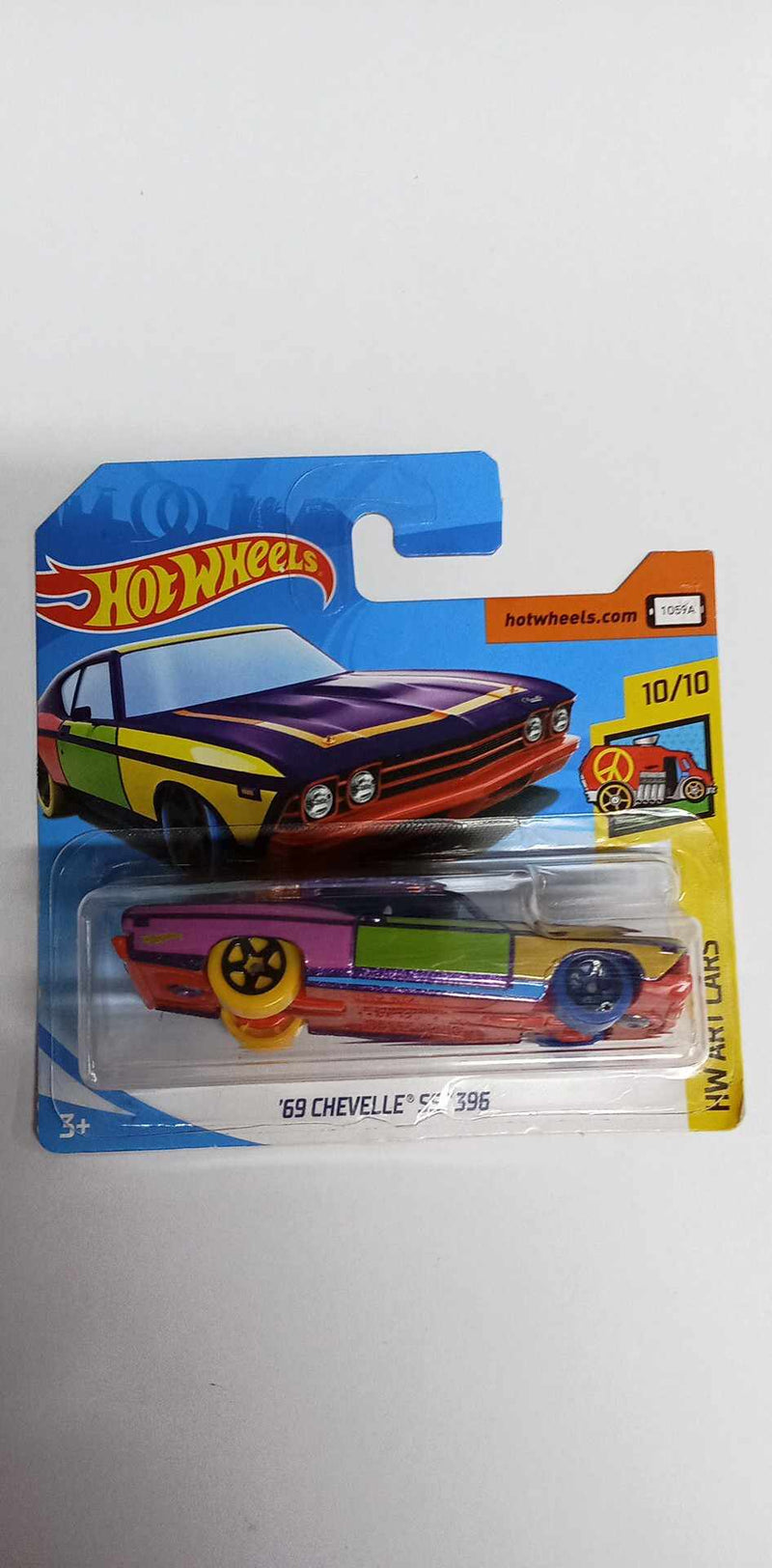 Hot Wheels 1969 Chevrolet Chevelle SS 396 - HW Art Cars 10/10 SHORT CARD (FJW79)