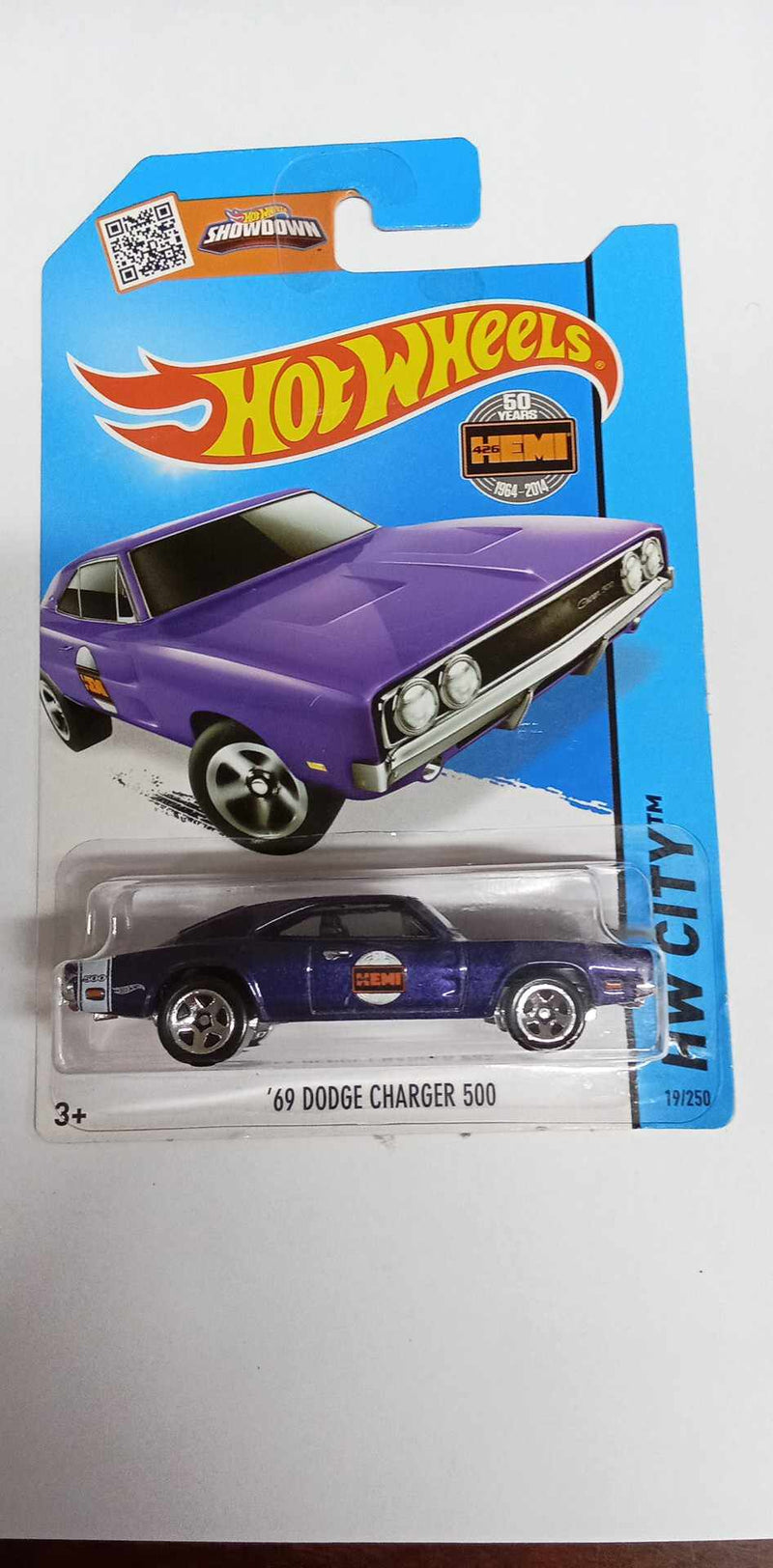 2013 Hot Wheels '69 DODGE CHARGER 500- HW City (50 yr Hemi) 19/250  (CFJ71)