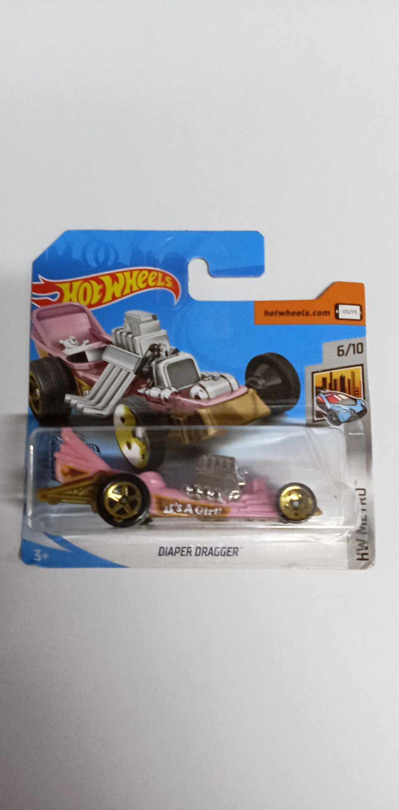 Hot Wheels-Diaper Dragger HW Metro Pink 8/250--6/10 (GHD93)