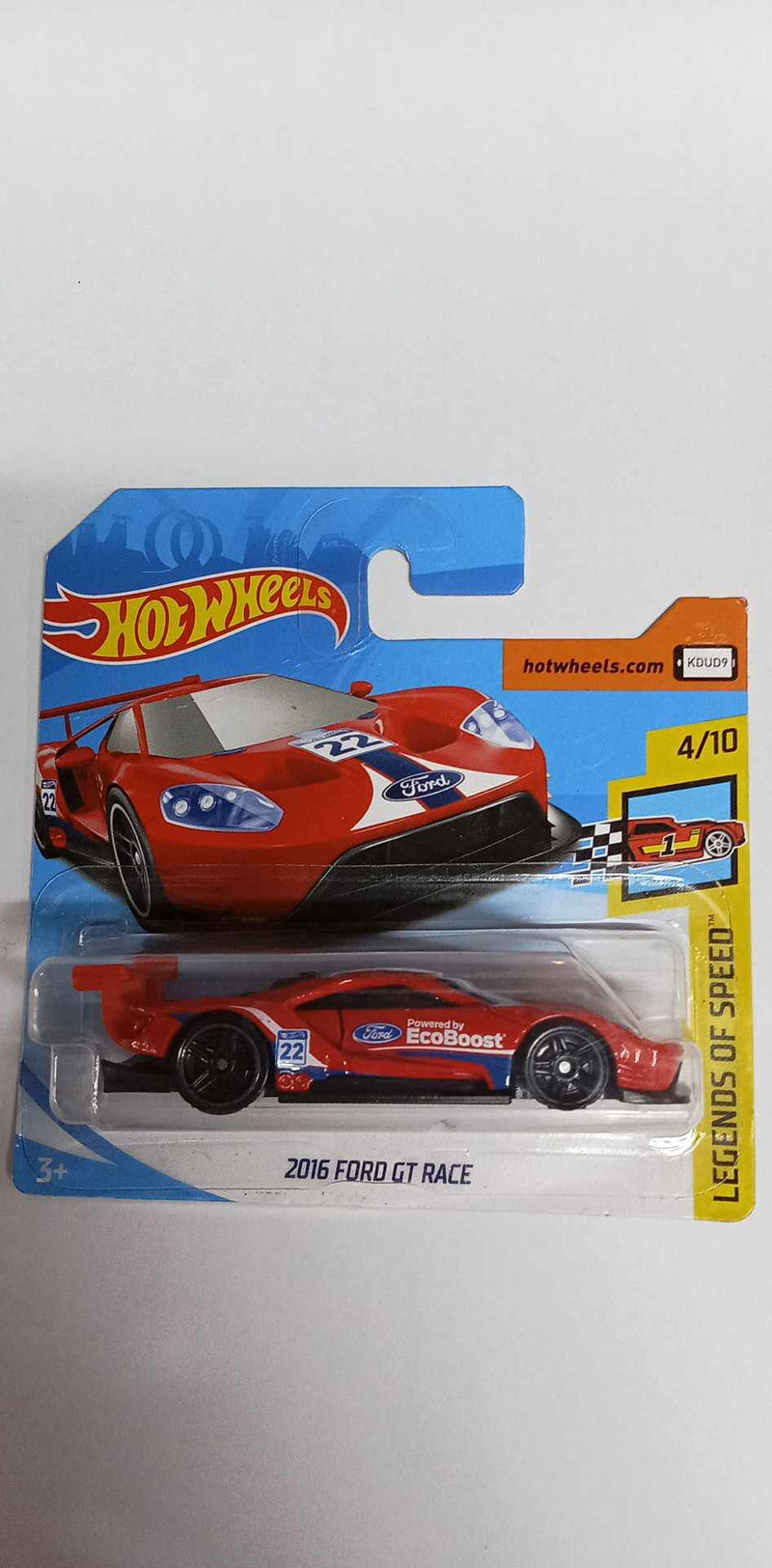 Hot Wheels 2018 Legends of Speed 4/10 Ford 2016 GT Race 195/365 SHORT CARD (FJY36-SHORT)