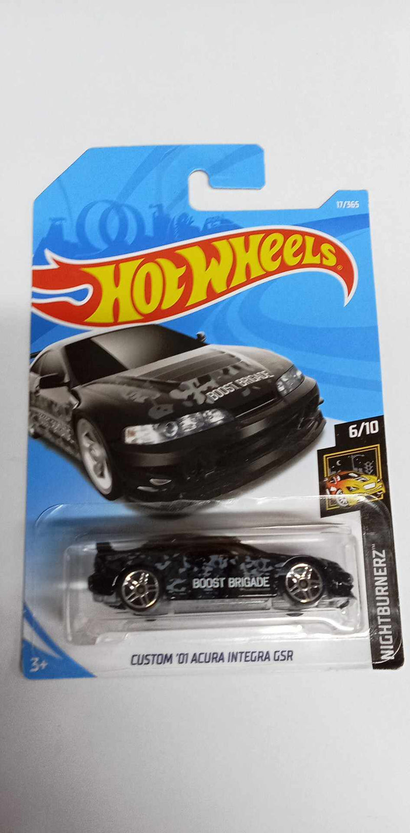 2018 Hot Wheels Nightburnerz Custom '01 Acura Integra GSR Black 17/365--6/10    (FJX69)