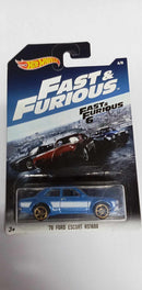 2017 HOT WHEELS FAST & FURIOUS 6 '70 FORD ESCORT RS1600 BLUE 6/8 (DWF75)