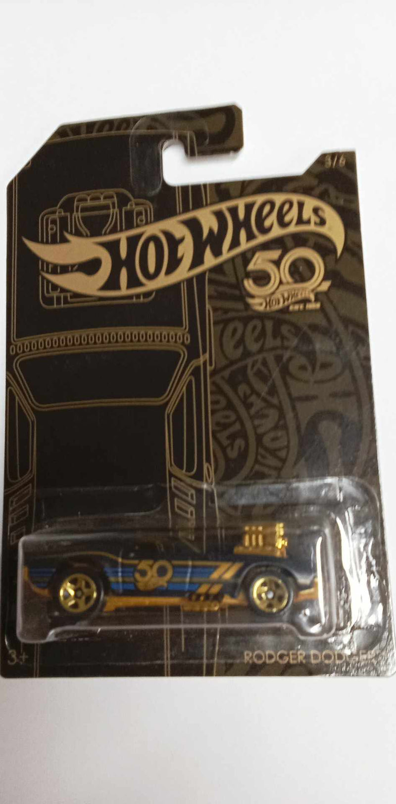 2017 Hot Wheels 50th Anniversary Series Rodger Dodger Black And Gold 3/6 (FRN36)