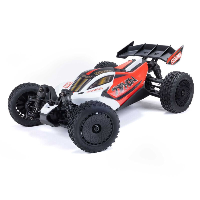 Arrma TYPHON GROM MEGA 380 Brushed 4X4 Small Scale Buggy RTR with Battery & Charger, Red/White (ARA2106T2)