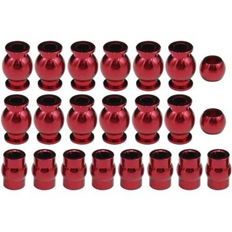 HOT RACING Complete 22-Pc Aluminum Pivot Ball Set Arrma 1/10 Mega & BLX replaces AR330515 or ARAC8066 (HRAATF160B02)