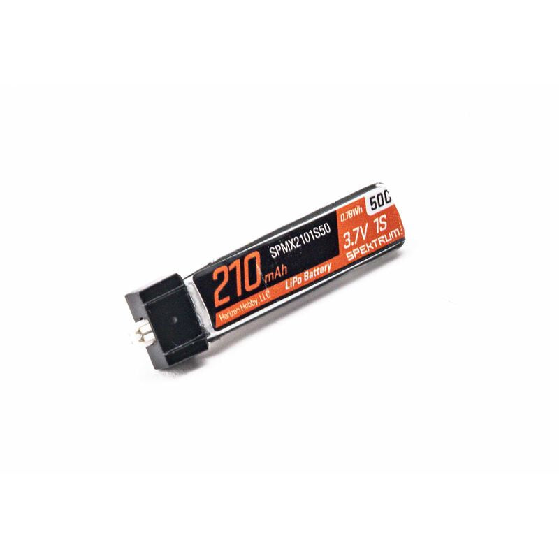 Spektrum 210mAh 1S 3.7V 50C LiPo; JST PH1.25mm Connector (SPMX2101S50)