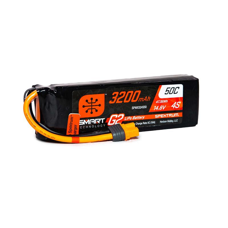 Spektrum 3200mAh 4S 14.8V Smart G2 LiPo 50C; IC3 (SPMX324S50)