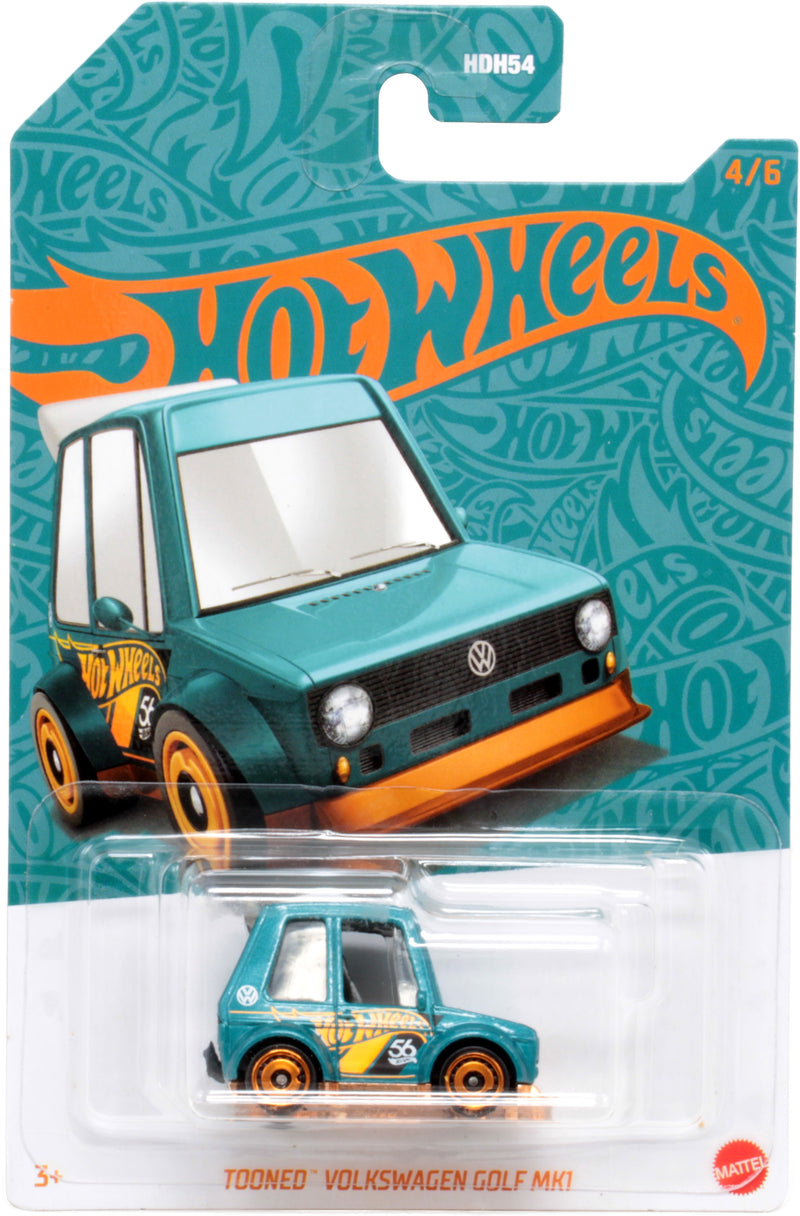 2024 HOT WHEELS PEARL AND CHROME TOONED VOLKSWAGEN GOLF MK1 4/6 (HVX07)