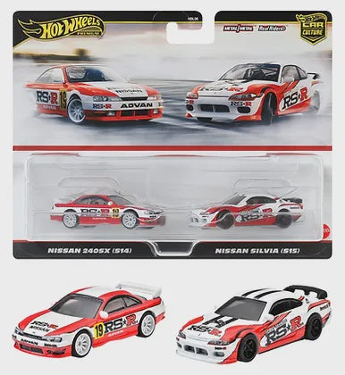 Hot Wheels Premium Car Culture 2 Pack Nissan 240SX S14 / Nissan Silvia S15 (HRR84)