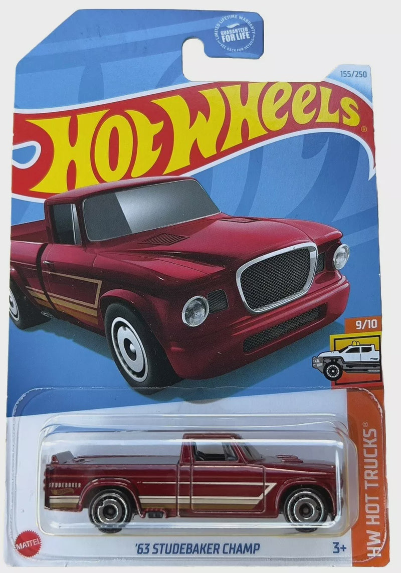 2024 Hot Wheels Hw Hot Trucks ‘63 Studebaker Champ, 155/250 Red (HTC35)