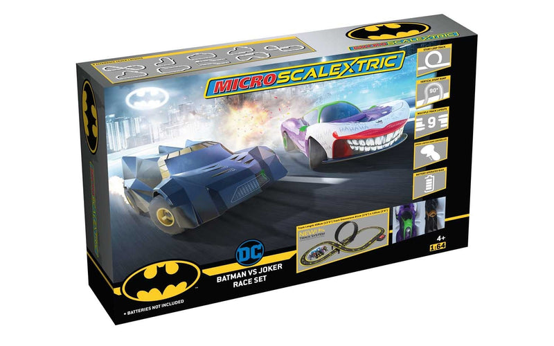 Micro Scalextric Batman vs Joker Set Battery Powered Race Set (1/64) (g1155sf)