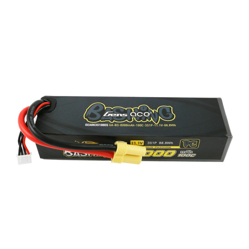 Gens Ace 8000mAh 3S 11.1v 100C 157x45x34mm 507g EC5 Plug Basher Pro Series PC Case (GA8000-3S100-PC)