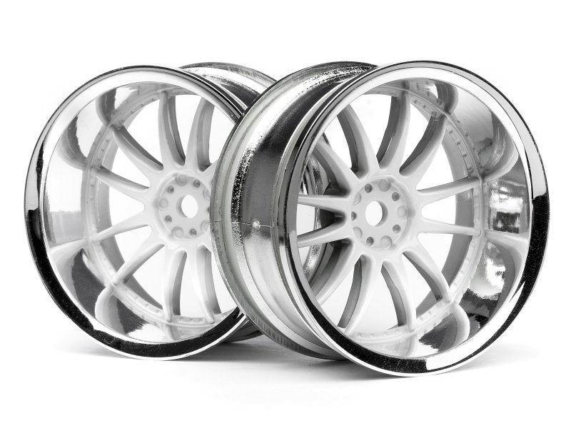 HPI Racing WORK XSA 02C WHEEL 26mm CHROME/WHITE (9mm OFFSET) (HP 3285)