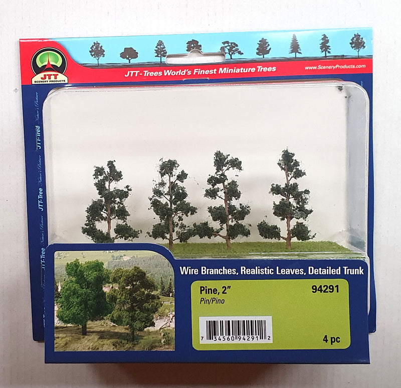 JTT Scenery Pine Trees 2" (50.8mm) (4 Pieces) (94291)