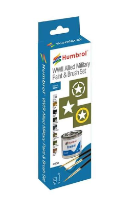 Humbrol  WWII Allied Military Paint & Brush Set (Enamels) (AA9066)