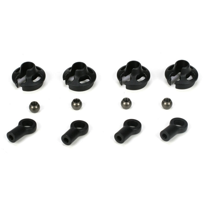 Losi TLR Shock End Set w/ Spring Cups, 12mm Shock: 22/22-4