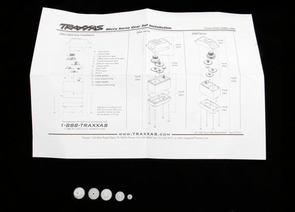 TRAXXAS  Gear set (for 2065 waterproof sub-micro servo) (2064)