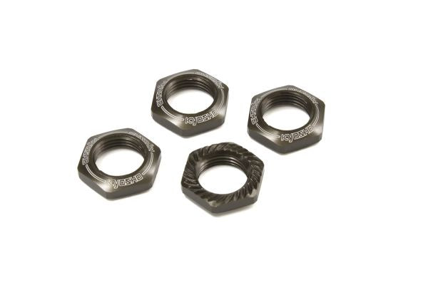 Kyosho Wheel Nut (Gunmetal/4pcs/for Serration)( IFW472GM)