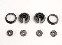 Traxxas Spring retainers, upper & lower (2)/ piston head set (2-hole (2)/ 3-hole (2) (3768)